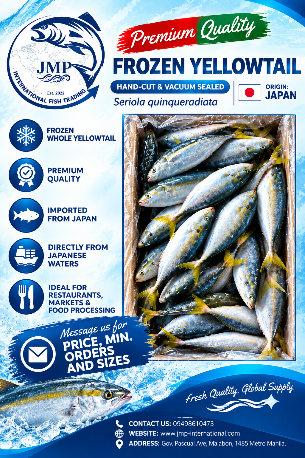 Frozen Yellowtail Whole Round